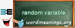 WordMeaning blackboard for random variable